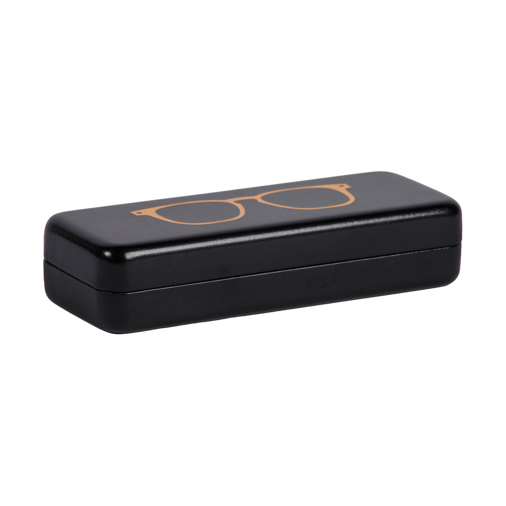 E5081-GLS (Large size horizontal RIGID eyeglasses case with EMBOSSED eyewear pattern)